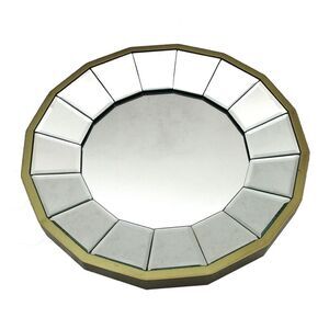 13 1/2 Inch Diameter Gold Finished Pie Plate Wall Mirror